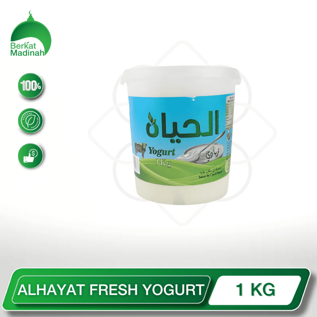 ALHAYAT Fresh Yogurt 1 KG berkat madinah