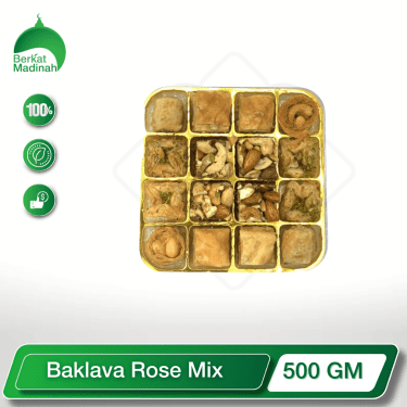 Indulge in the captivating blend of rose and baklava with our Baklava Rose Mix. This exquisite collection features an array of authentic Middle Eastern-inspired treats