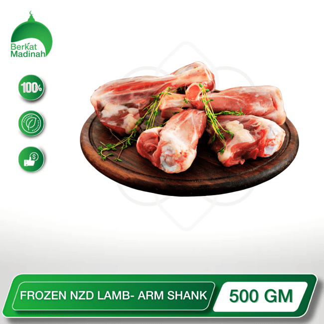 FROZEN meat NZD LAMB ARM SHANK 500GM berkat madinah