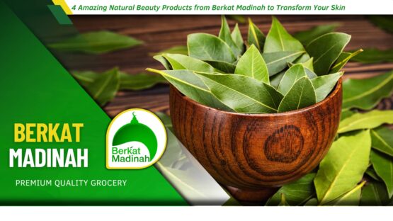 Berkat Madinah’s natural beauty products, including Laurel Soap and Rose Water, for nourishing and cleansing skin.